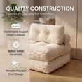 thumbnail image 5 of Convertible Folding Sofa Bed with Back Support, Portable Chair for Living Room Bedroom, Beige, 5 of 9