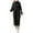 Black, variant on Women's Merino Wool Blend Sweater Dress Fashion 2025 Fall Winter Sexy Collar Fur Dress Long Sleeve Ribbed Knit Dress (Dark Gray, S)
