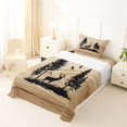 thumbnail image 5 of Manfei Woodland Deer Twin Sheets,Cute Bird Print Bedding,Brown,3 Pieces,1 Fitted Sheet and 1 Pillowcase, 5 of 6