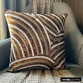 thumbnail image 4 of Toss Pillow Cover, Decorative Brown Accent Throw&nbsp;Pillows 16x16 inch (40x40 cm), Silk Throw Pillows For Couch, Abstract, Modern Toss Pillow Covers - Diva, 4 of 10