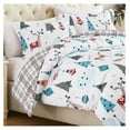 thumbnail image 3 of Full/Queen Size Christmas Comforter Set w/2 Pillow Shams, Reversible Holiday Bedding Set 2-Sided, Queen/Full Comforter Set, Reindeer - Winter Wonderland Print, 3 of 9