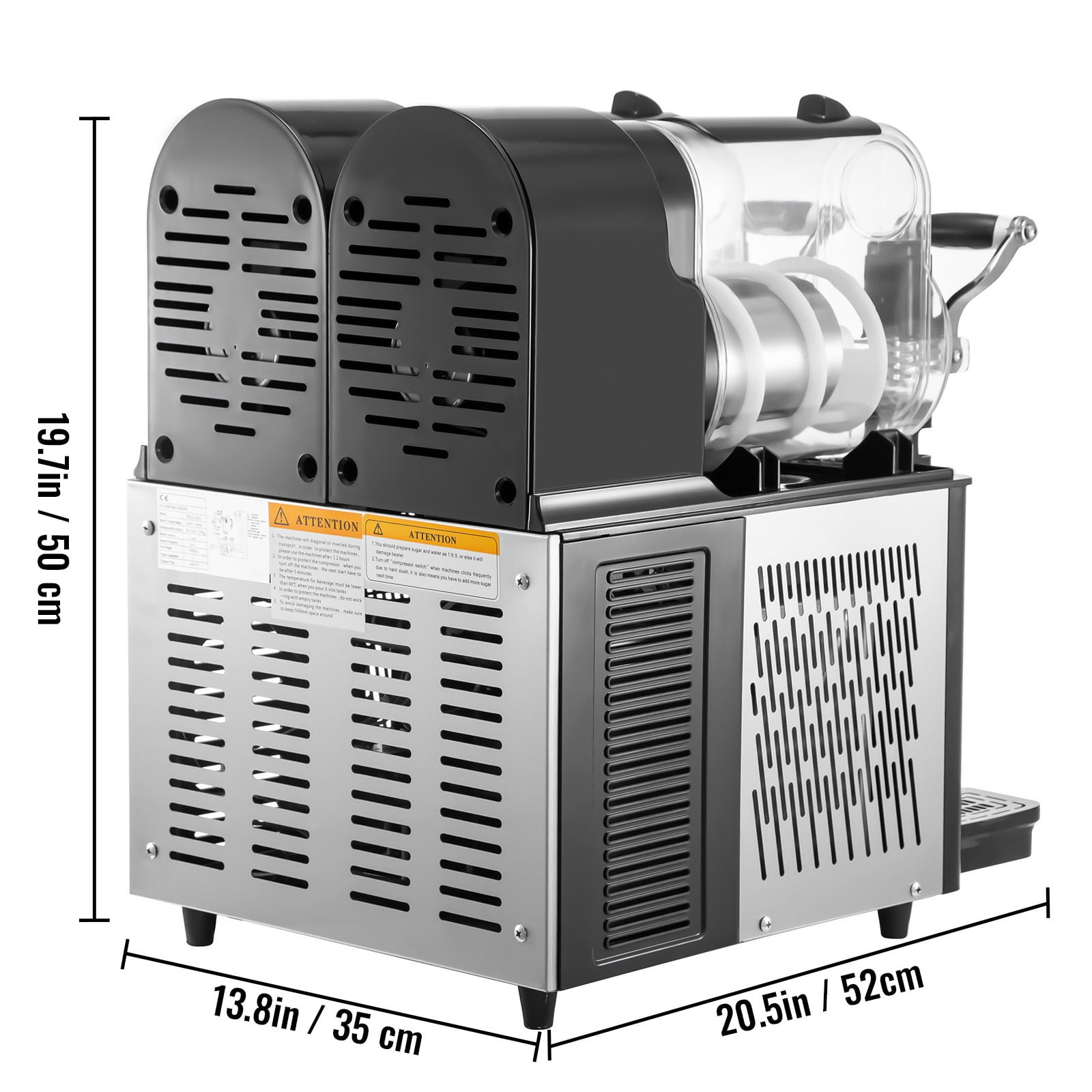 3Lx2 Frozen Slushy Machine, Commercial Margarita Smoothie Maker for Cafe Home Bar