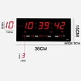 thumbnail image 3 of Reloj digital, Reloj de pared pantalla LED grande, Reloj despertador digital 12 / 14H con día y fecha, Temperatura interior, Snooze, 12 /, 3 of 9