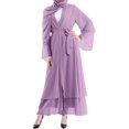 thumbnail image 3 of Abayas Robe Musulmane pour Femmes à Manches Longues Abaya Islamique Aïd Dubaï Caftan Robes Moyen-Orient Robe de Prière Robe en Mousseline, 3 of 7
