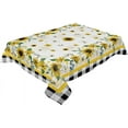 thumbnail image 3 of Summer Sunflower Tablecloth Rectangle/Oval Black and White Buffalo Plaid Rustic Table Cloth Outdoor Waterproof Tablecloths for Party Picnic Polyester Table Cover for Dining/Kitchen Decoration 60x84in, 3 of 6