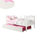 thumbnail image 2 of Benjara Twin Size Wooden Trundle with Caster Wheels and Cut Out Handles, White, 2 of 5