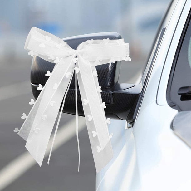 30 Piezas Lazos de Coche de Boda Blanco Decoración de Coche de Boda Lazos de Boda para Cinta de Satén Coche de Boda para Decoración de Coche de Boda Regalo de Silla Ramo de Cremonie de Boda Excelente Rendimiento
