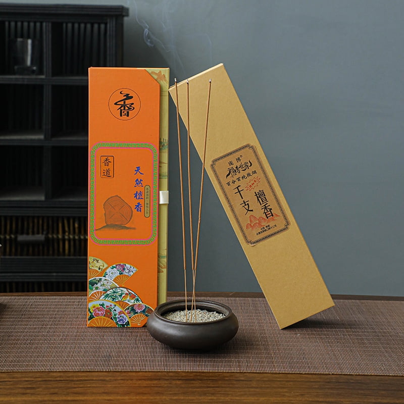 Zhuge Natural Sandalwood Home Room Diffuser Incense Sticks (Bamboo Sticks) Box Set for Buddhist Worship-250g，A