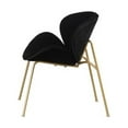 thumbnail image 2 of Velvet Dining Chairs Set of 2, Modern Upholstered Accent Chair with Gold Metal Legs & Curved Backrest and Seat Cushion, Leisure Chair Makeup Chair for Living Room Bedroom, Black, 2 of 4