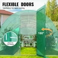 thumbnail image 2 of KFFKFF Walk-in Tunnel Greenhouse, 20x10x7.5 ft, Featuring a Durable Galvanized Steel Frame and Green PE Covering, Equipped with a Roll-up Zipper Door and 12 Ventilation Windows, 2 of 9