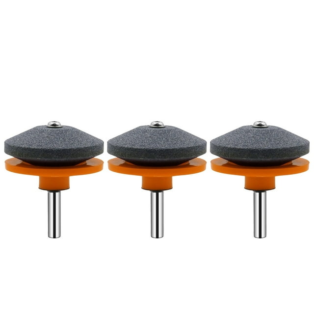 XYAIYT Universal Mower Blade Sharpener Kit for Power Drill Use Easy to Install Grinding Stones for Sharpening Dull Blades Compatible Mowers and Tractors Pack of 3 Long Lasting Piece Set