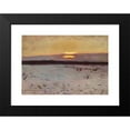 thumbnail image 2 of Jozef Chelmonski 14x11 Black Modern Framed Museum Art Print Titled - Sunset in Winter (1901), 2 of 5