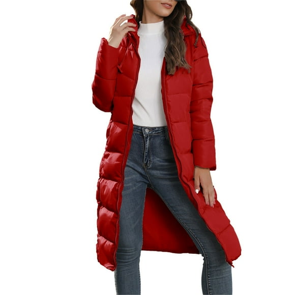 Womens Winter Coats Packable Down Jacket Hooded Puffer Jacket Lightweight Winter Coat Tops for Women 2024 Red