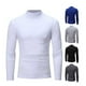 thumbnail image 2 of Qarigey Ropa interior térmica para hombre, Tops de cuello alto, jersey de manga larga de Color sólido, camisa cómoda ajustada para dormir en la Camisetas Blanco Qarigey AP013729-01, 2 of 6