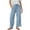 Light Blue, variant on BXINGOHAI Women's Straight Leg Long Pants Elastic High Waist Drawstring Casual Trousers with Pockets Dark Gray,M