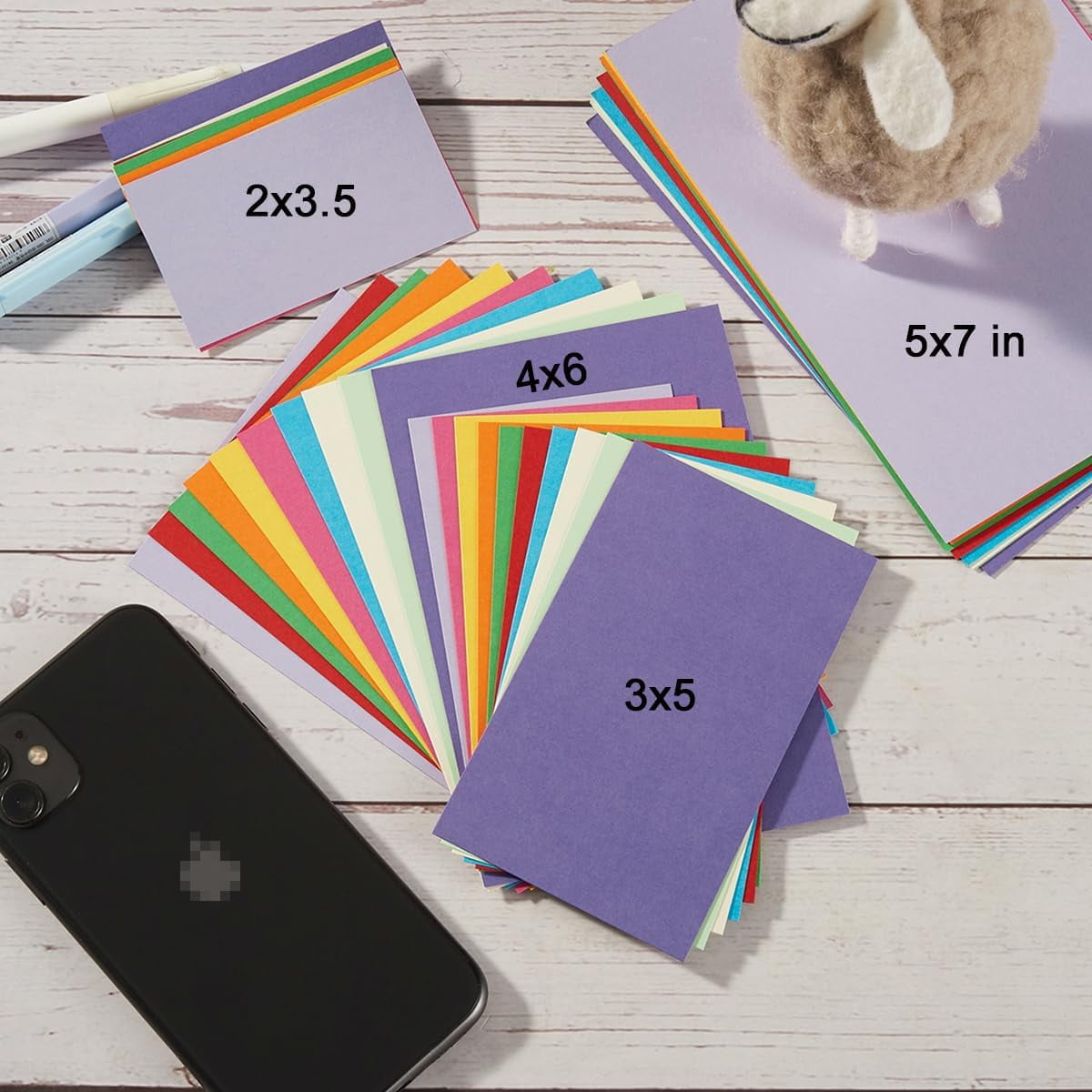 100 Pack Colorful Thick Paper Cardstock Blank Colored Cards Stock for Invitations, Greeting Cards Making, Postcards, Photos, 250GSM Thick Paper Colorful,5x7 Cardstock