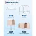 thumbnail image 7 of Kicctian 6x6 ft Outdoor Portable Carport, 220G PE Tarp with Roll-Up Zipper Door & Vent, Car Tent Outdoor Shelter for Motorcycle, Bike, Firewood, Garden Tools, Khaki, 7 of 7