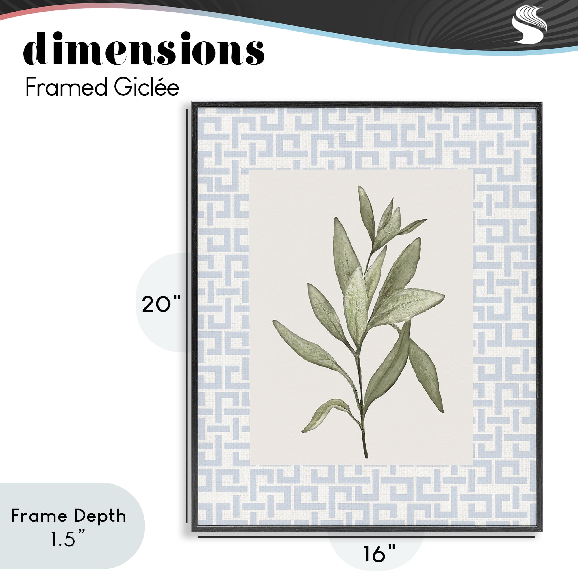 Stupell Industries Leafy Fresh Herb Black Framed Giclee Art, design by Diannart