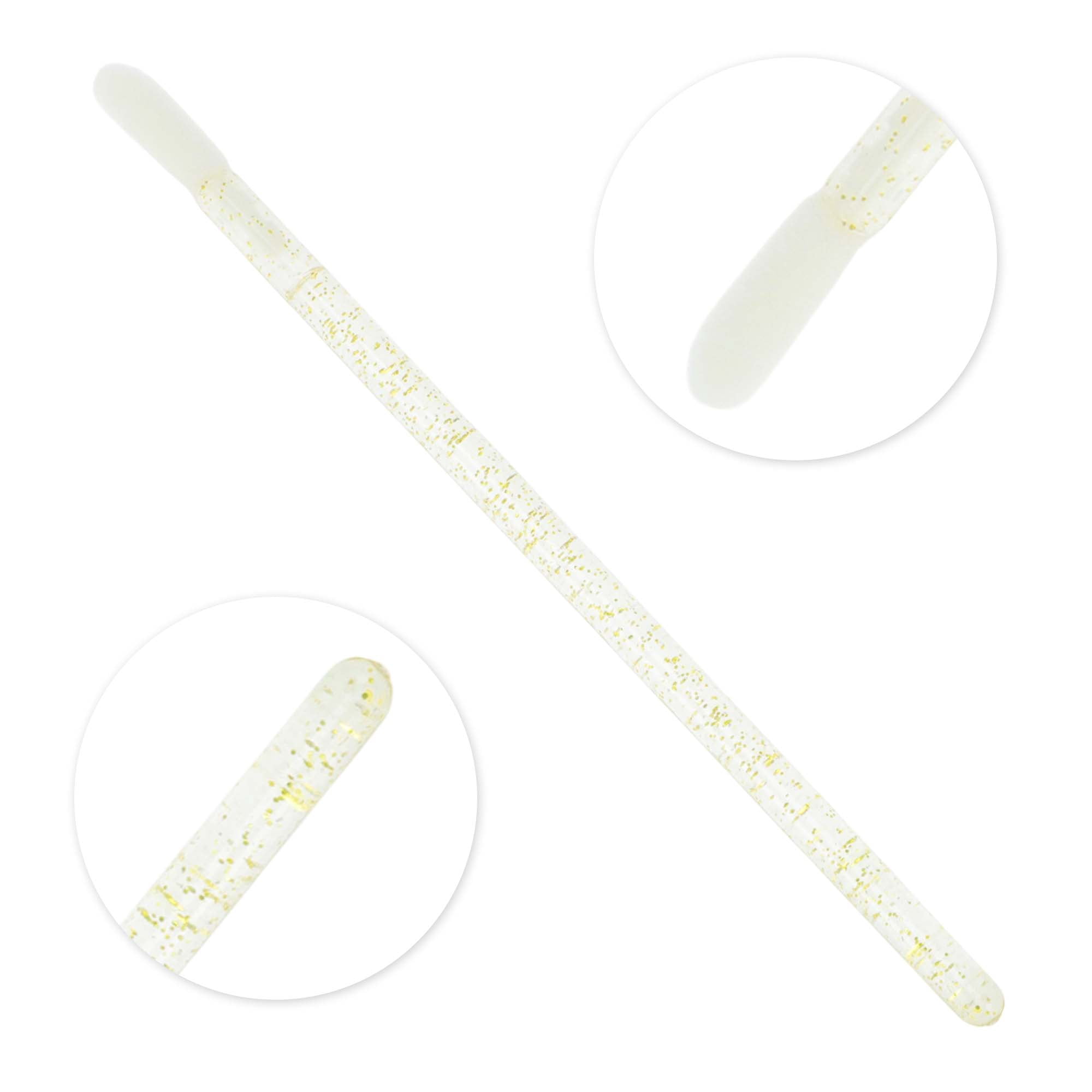 Unique Bargains 50 Pcs Disposable Lip Brush for Daily Makeup Application Gold Tone