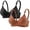 Black-3, variant on Gytharion 2PC Women's Push Up Bras Solid Color Adjustable Straps Padded Bras Supportive Everyday Underwire Bras