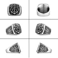 thumbnail image 3 of Boat Anchor Titanium Steel Ring Pirate Compass Ring Birthday Gift Retro European American Style Ring No 7 8 10, 3 of 9