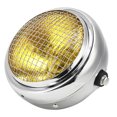 thumbnail image 3 of Faro de parrilla para motocicleta de 7 pulgadas, 55W, Estilo Vintage, luz alta/baja, lámpara de cabeza halógena, carcasa electrochapada, vidrio amarillo Jadeshay  A, 3 of 9