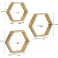 thumbnail image 2 of HexaHome 11.3” x 14.8” Rustic Floating Shelves 6-Tier Honeycomb Wood (6 Count), 2 of 7