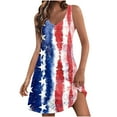 thumbnail image 2 of GERsome American Flag Star Vertical Striped Mini Dress Women 4th of July Patriotic Dresses Casual Tank Dress, 2 of 6