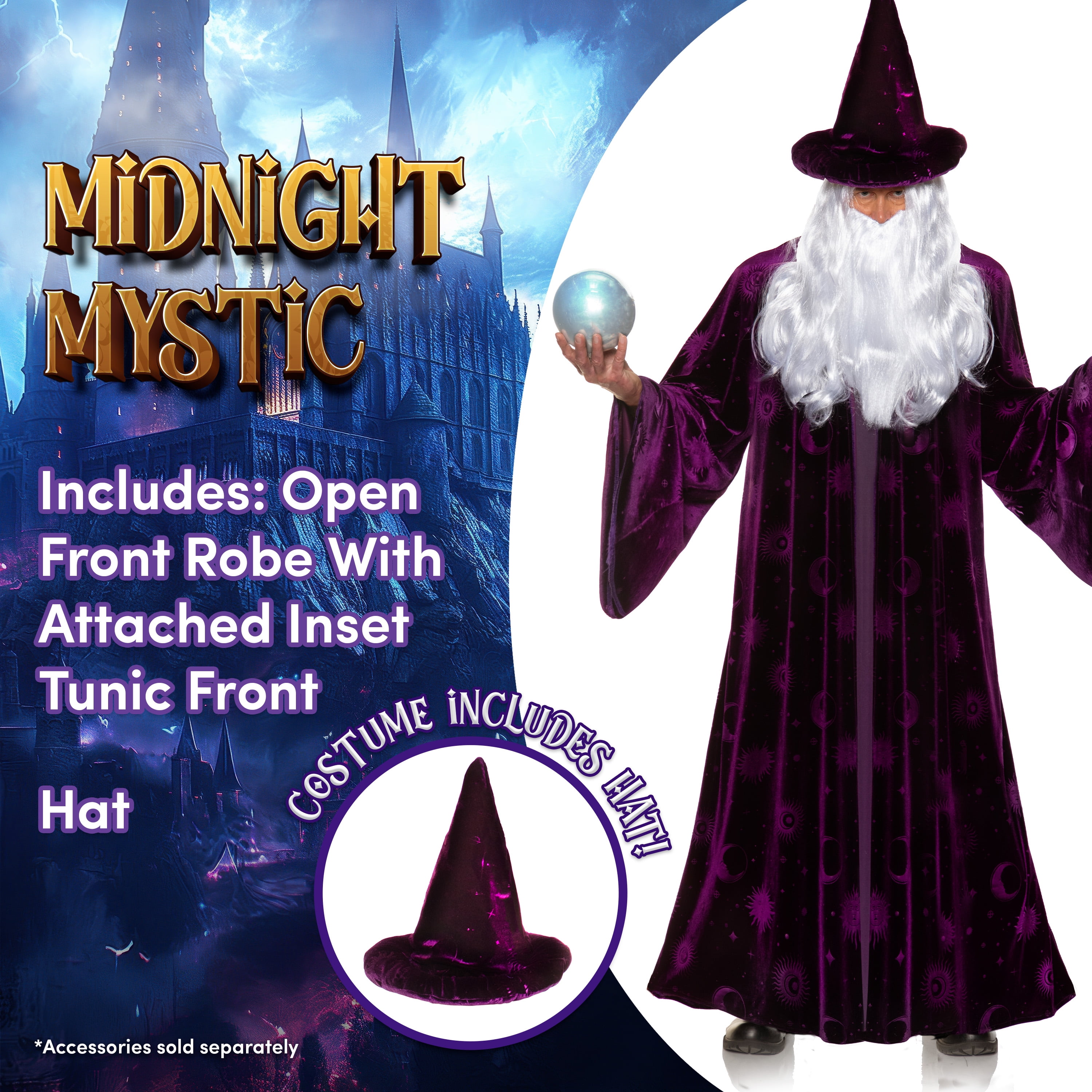 Amavel Secret Wizard マント Set Raven Black Hooded Sorcerer Cloak and Tunic, Grim Reaper