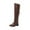 Brown Buckle Knee High Boots, variant on hopeusnice Women's Buckle Knee High Boots Fold Over Faux Leather Fall Winter Shoes Buckle Decor Comfortable Mid Calf Boots Black 37