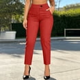 thumbnail image 5 of Dress Pants for Women High Waist Straight Leg Loose Cropped Trousers with Pockets Business Casual Pants Work office Commute Outfit Red, 5 of 5