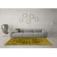 thumbnail image 3 of Ahgly Company Machine Washable Indoor Round Persian Yellow Traditional Area Rugs, 5' Round, 3 of 4