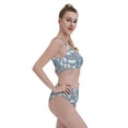 thumbnail image 4 of Vsdgher Womens High Waisted Bikini Sets Two Piece Swimsuit Blue Bathroom Print Tummy Control Bathing Suit-Medium, 4 of 8