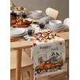 thumbnail image 3 of Table Runners 48 Inches Long Dress Scarves, Fall Thanksgiving Farmhouse Kitchen/Dining Table Runner, Short Coffee Tablerunners, Orange Maple Leaf Pumpkin Scarecrows 13x48 Inch, 3 of 7