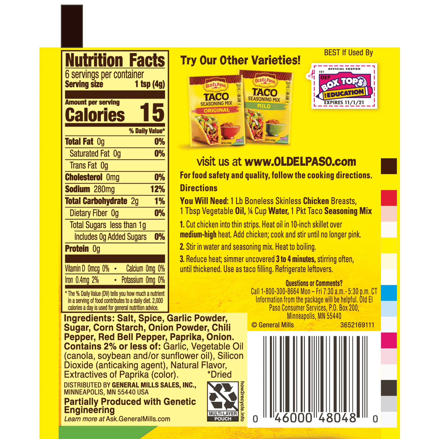 Taco Seasoning Nutrition Label Ythoreccio