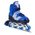 thumbnail image 2 of Eonwise Adjustable Size Inline Skates With Led Flash Light On Wheels For Unisex Kids | Age 7 To14 Years (Blue) Soft Boot Support System With Double Cam-lever Buckle.push Button Adjustment System, 2 of 5