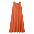 thumbnail image 4 of NTACZA Maxi Spring Dresses for Women Shift Solid Plus Size Crew Neck Loose for Beach Red, 4 of 6