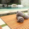 thumbnail image 4 of Nordic Teak 59" x 35" Extra Large Oiled Shower and Bath String Mat with Rubber Footing - Brown, 4 of 11