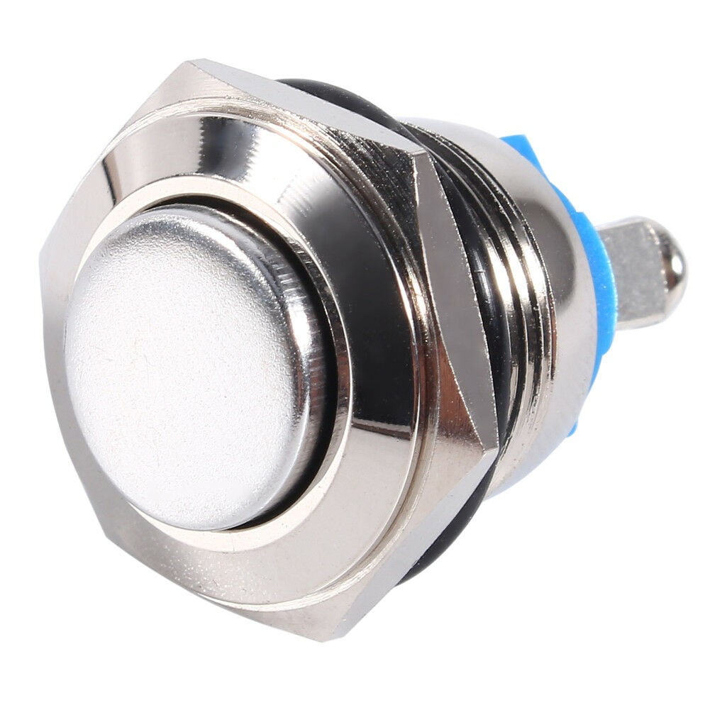 12V 16mm Metal Waterproof Push Button Momentary On Off Horn Switch Start Brass