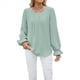 thumbnail image 3 of Camisa de Holgada de Larga con Cuello Redondo y Color Liso para Mujer, Elegante y A . Verde XXL, 3 of 10
