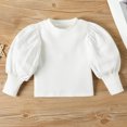 thumbnail image 6 of MuZeFu Toddler Girl Clothes 4T Fall/Winter Sets 1-6years Children's And Girls' Fashion Bubble Sleeves Solid Color Top Leather Pants Belt Three Piece Set Long Sleeve Round Neck Top/Shirt Set, 6 of 7
