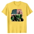thumbnail image 4 of Mens 250 Anniversary USA Shirt Unisex USA Farm Tractor Graphic Patriotic Casual Short Sleeve Tee 4Th of July Shirts Men Yellow L, 4 of 4