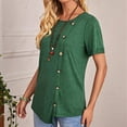 thumbnail image 5 of Mittory Womens Tops Short Sleeve Button Side Asymmetrical Shirts Tunics Basic Fashion Summer Clothes, 5 of 8