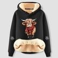 thumbnail image 2 of XIAONU Women's Casual Hoodie With Adorable Cow Print Fashionable Long Sleeve Pullover For Cozy Comfort, 2 of 3