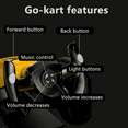 thumbnail image 3 of Electric Go Kart for Kids, 12V Go Kart with Adjustable Seat, Outdoor Powered Ride on Toy with Music/Light, 4 EVA Wheelers for Boys Girls For Age 3-8, Christmas Gift for Toddler Kids, Yellow, 3 of 8