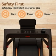 Treadmill for Home with Incline Folding Treadmills Running Machine for Small Spaces with Handle 300 LB, 3HP, 7.5 MPH Foldable Treadmill with App
