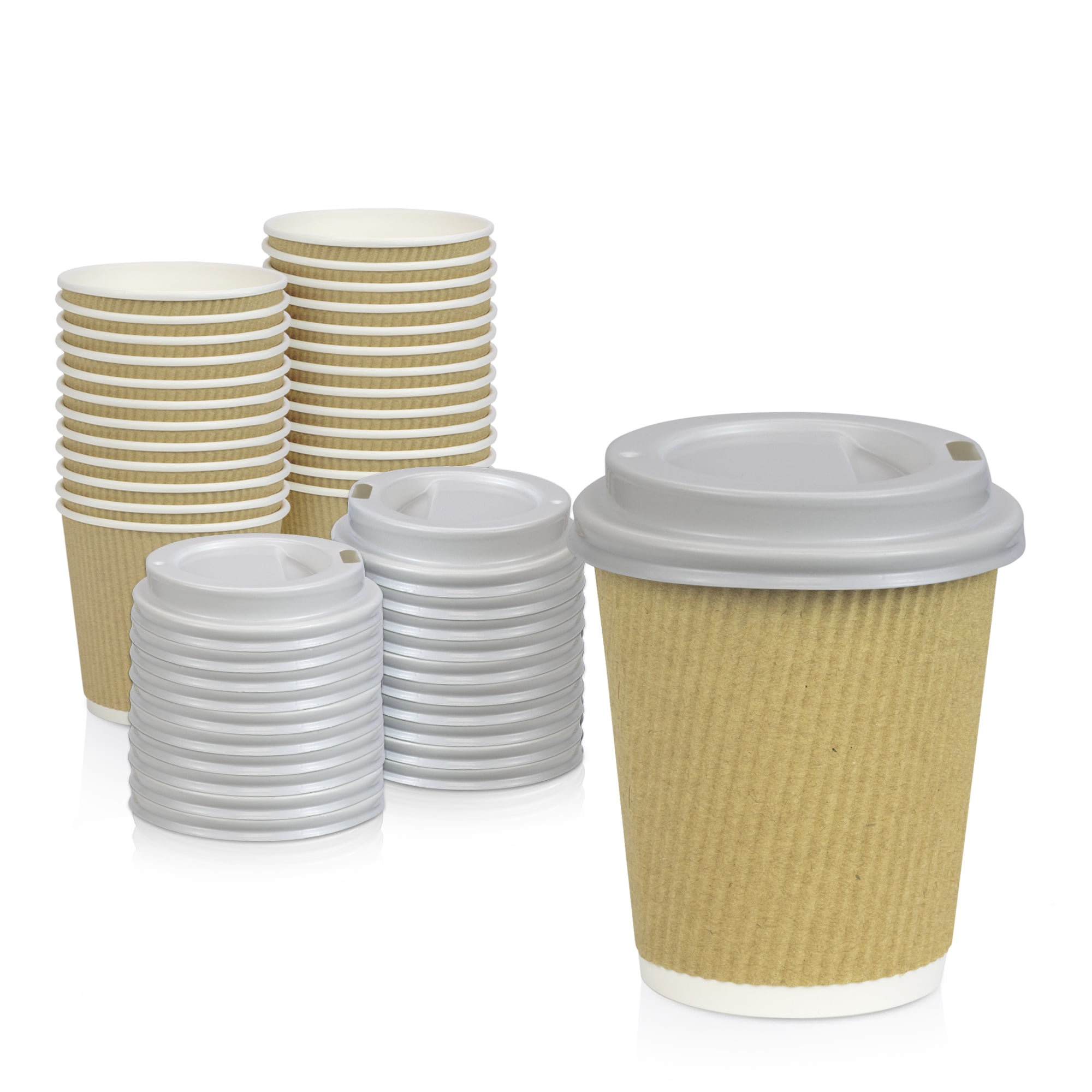 8 oz RippIe Wall Insulated Disposable Paper Coffee Cups with Lids 1000 PACK Details about    