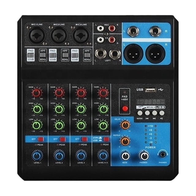 Table de Mixage Sonore 5 Canaux Audio Professionnel Console Numérique Portable Ordinateur Enregistrement Contrôleur DJ Processeur USB Bluetooth