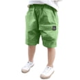 thumbnail image 3 of Fengqque Boys and Girls Cargo Shorts Quick Dry Athletic Running Cotton Shorts Water Resistant Shorts with Pockets 6-13 Years Old Army Green 140(9-10 Years), 3 of 4