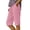Pink, variant on RYRJJ Women's Bermuda Shorts Cotton Linen Knee Length Shorts Casual Lightweight Summer Beach Shorts with Pockets(Green,L)